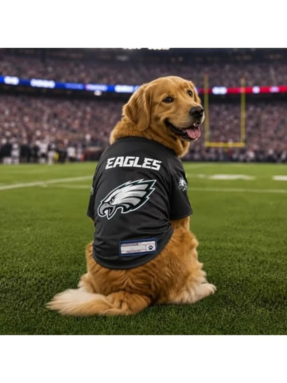 Philadelphia Eagles Pet Jersey - Stretch Fit, Team Color, Small Size for Dogs